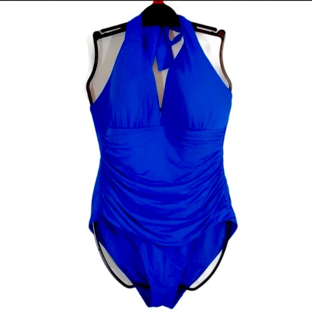 Lauren Ralph Lauren Royal Blue Halter Swimsuit 12